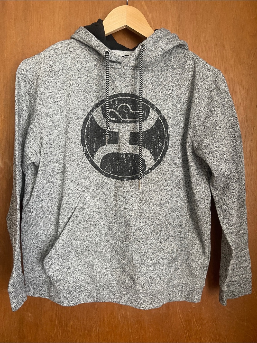 Youth Hooey Gray Marled Hoodie with Distressed Logo